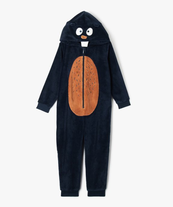 Combinaison pyjama castor avec capuche garçon vue1 - GEMO (ENFANT) - GEMO