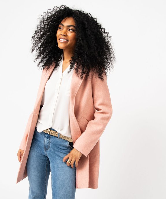 Manteau long à col tailleur femme vue1 - GEMO 4G FEMME - GEMO