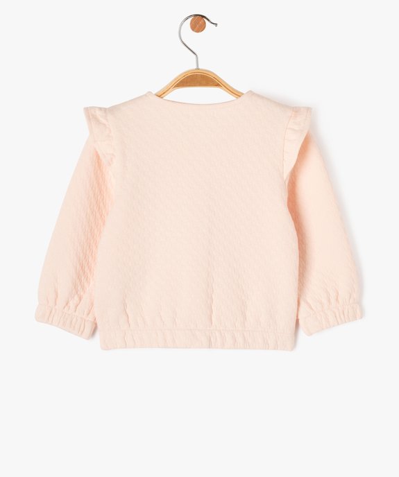 Sweat zippé avec volants sur les épaules bébé fille vue3 - GEMO(BEBE DEBT) - GEMO