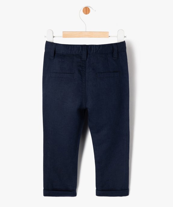 Pantalon en lin et coton bébé garçon vue4 - GEMO 4G BEBE - GEMO