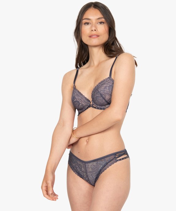 Soutien-gorge triangle sans armatures en dentelle vue3 - GEMO(HOMWR FEM) - GEMO