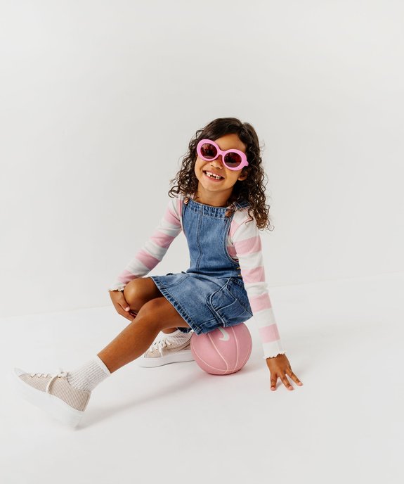 Robe en jean forme salopette fille vue10 - GEMO (ENFANT) - GEMO