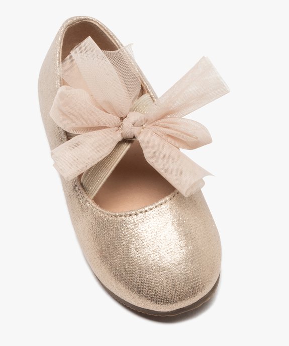 Ballerines bébé fille unies à paillettes avec noeud en tulle fantaisie vue5 - GEMO(BEBE DEBT) - GEMO