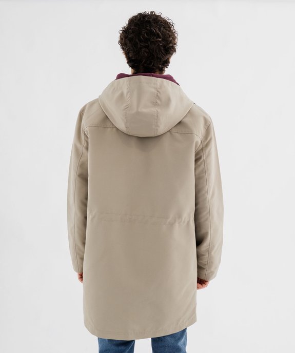 Parka à capuche avec dessus déperlant homme  vue3 - GEMO (HOMME) - GEMO