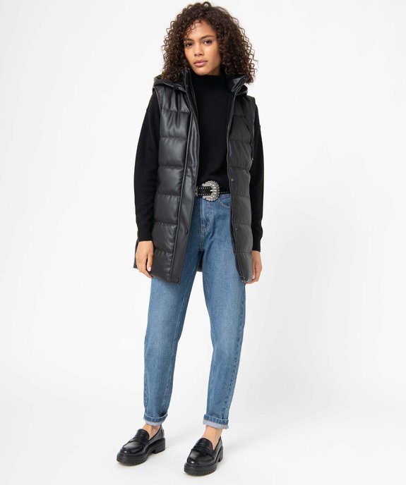 Blouson femme matelassé sans manches à capuche coupe longue vue5 - GEMO(FEMME PAP) - GEMO