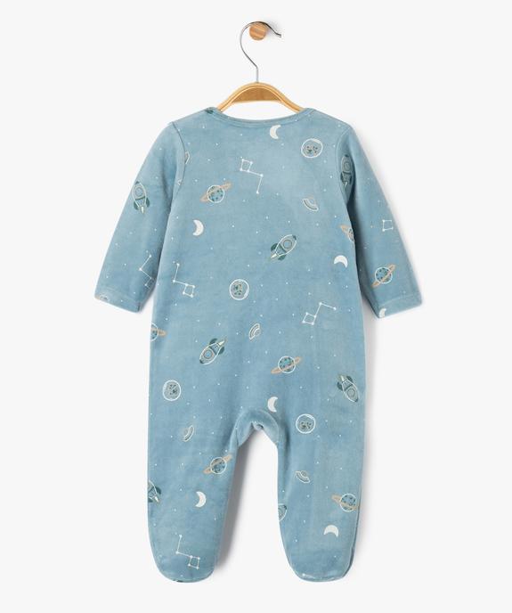 Pyjama en velours dors-bien motifs cosmiques bébé vue3 - GEMO 4G BEBE - GEMO