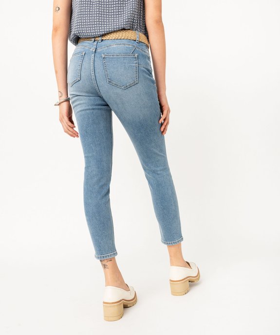 Jean 7/8ème coupe slim avec ceinture tressée femme vue3 - GEMO(FEMME PAP) - GEMO