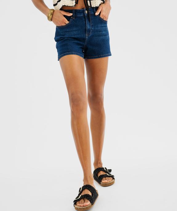 Short en jean coupe large fendu sur les côtés femme vue5 - GEMO 4G FEMME - GEMO