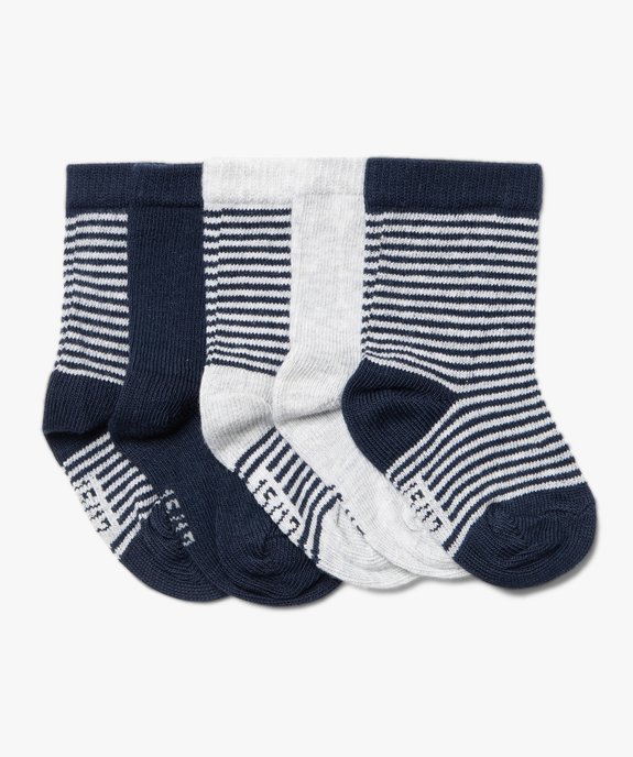 Chaussettes à rayures bébé (lot de 5) vue1 - GEMO 4G BEBE - GEMO