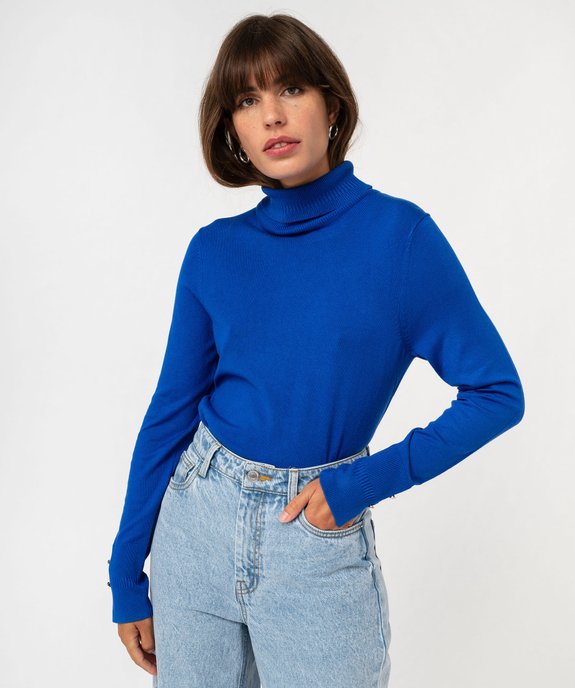 Pull fin en viscose à col roulé femme vue1 - GEMO 4G FEMME - GEMO