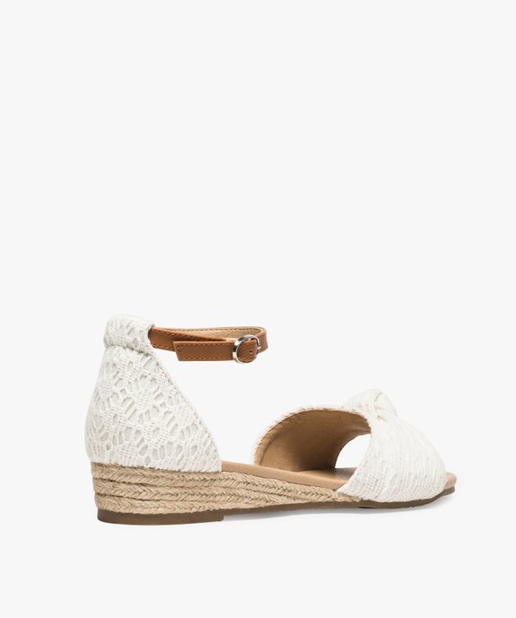 Sandales femme à petit talon compensé et dessus drapé en macramé doublé ton sur ton vue4 - GEMO (CASUAL) - GEMO