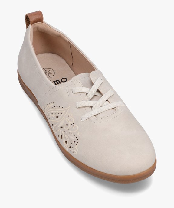 Derbies femme souples à talon plat et lacets élastiques vue5 - GEMO (CASUAL) - GEMO