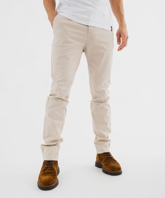 Pantalon chino coupe Slim homme vue1 - GEMO 4G HOMME - GEMO