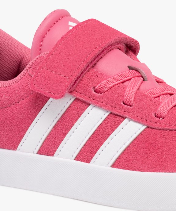 Baskets fille dessus en cuir suédé avec scratch et bandes latérales VL Court - Adidas vue6 - ADIDAS - GEMO