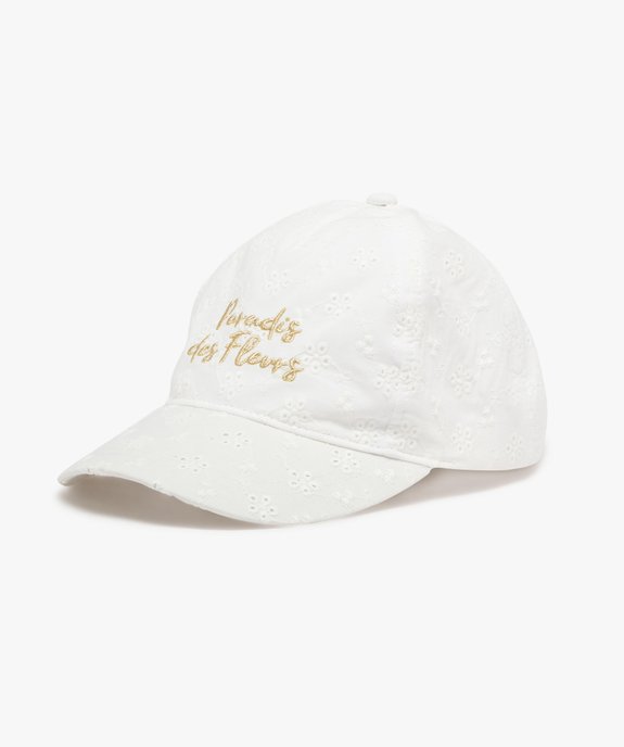 Casquette en coton avec broderie anglaise fille vue2 - GEMO (ENFANT) - GEMO