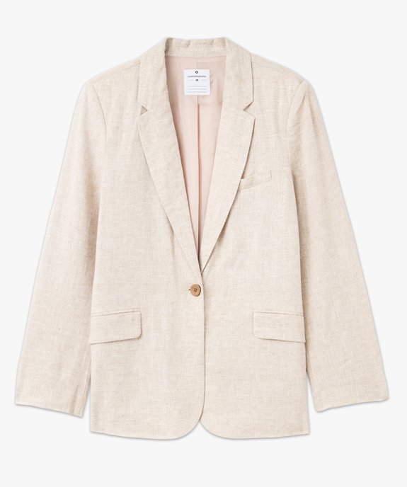 Veste de tailleur en lin chiné femme - LuluCastagnette vue5 - LULUCASTAGNETTE - GEMO