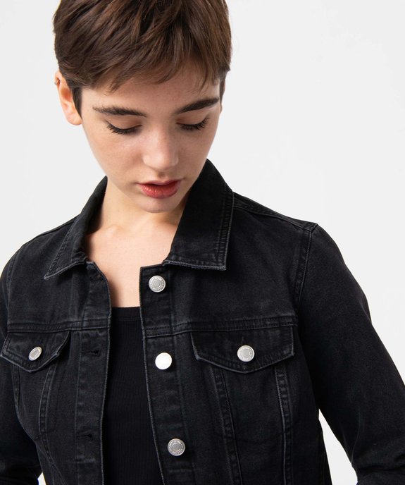 Veste en jean femme coupe droite vue6 - GEMO 4G FEMME - GEMO