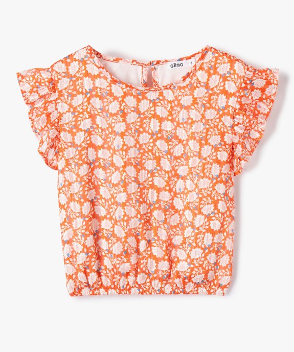 Blouse fille à motifs fleuris et rayures scintillantes vue1 - GEMO (ENFANT) - GEMO