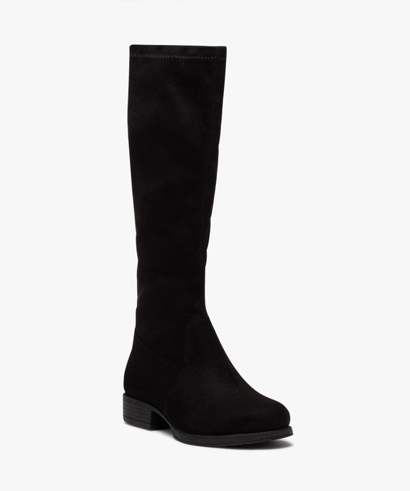 Bottes fille montantes en velours uni avec tige souple vue2 - GEMO (ENFANT) - GEMO