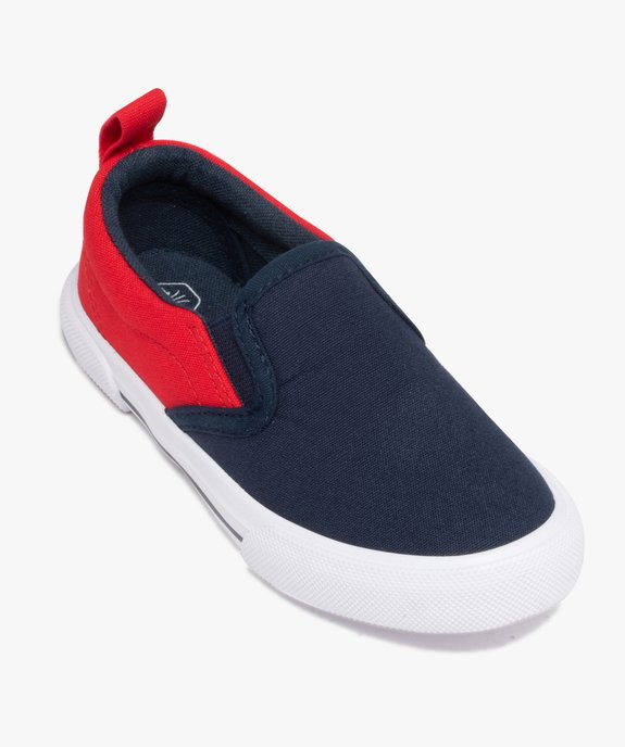 Slip-on garçon en toile bicolores avec col élastiqué vue5 - GEMO (ENFANT) - GEMO