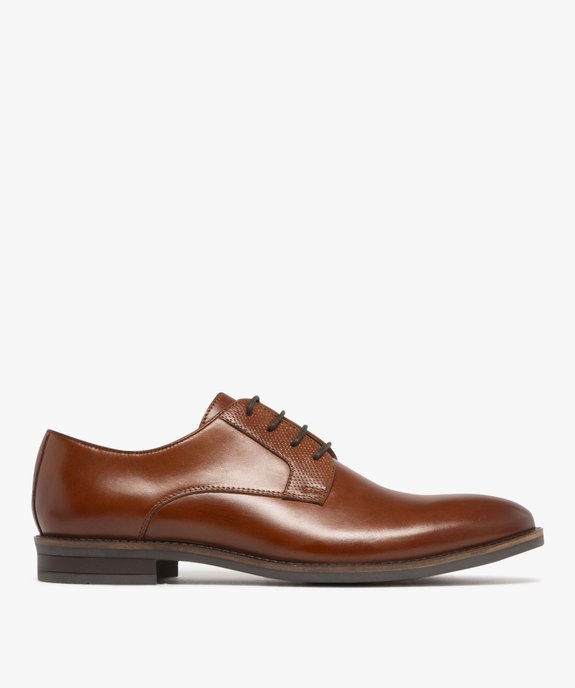 Derbies homme dessus en cuir bout one-cut avec détails effet perforé - Tanéo vue1 - TANEO - GEMO