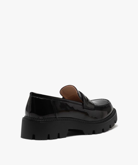 Mocassins femme unis avec dessus verni et semelle crantée vue5 - GEMO (CASUAL) - GEMO