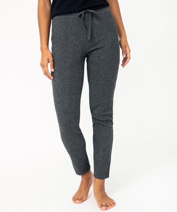 Pantalon de pyjama femme en maille côtelée vue1 - GEMO(HOMWR FEM) - GEMO