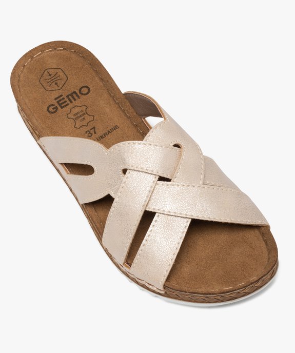 Mules femme extra légères à brides métallisées vue5 - GEMO (CASUAL) - GEMO