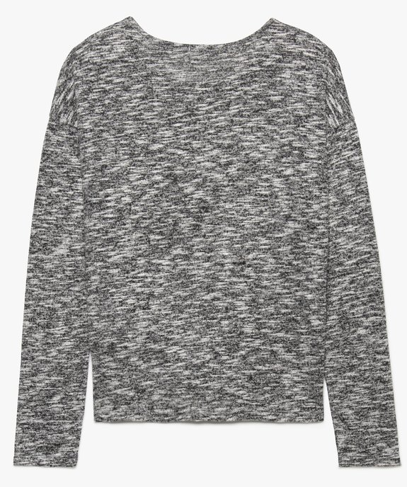 Pull fille en maille fine fluide noué devant avec motif vue2 - GEMO (JUNIOR) - GEMO