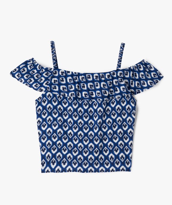 Blouse à bretelles et encolure volantée fille vue3 - GEMO 4G FILLE - GEMO