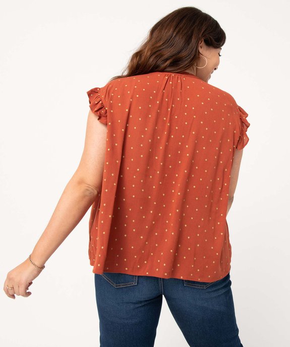 Blouse femme grande taille sans manches à pois dorés vue3 - GEMO (G TAILLE) - GEMO