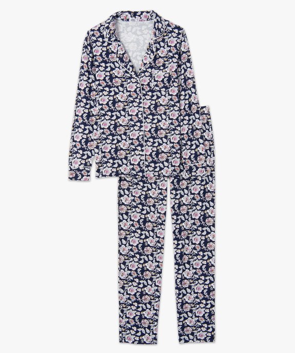 Pyjama deux pièces femme : chemise et pantalon vue4 - GEMO 4G FEMME - GEMO