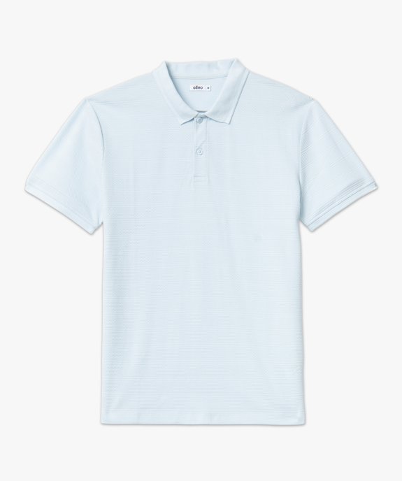 Polo manches courtes en maille texturée homme vue4 - GEMO (HOMME) - GEMO