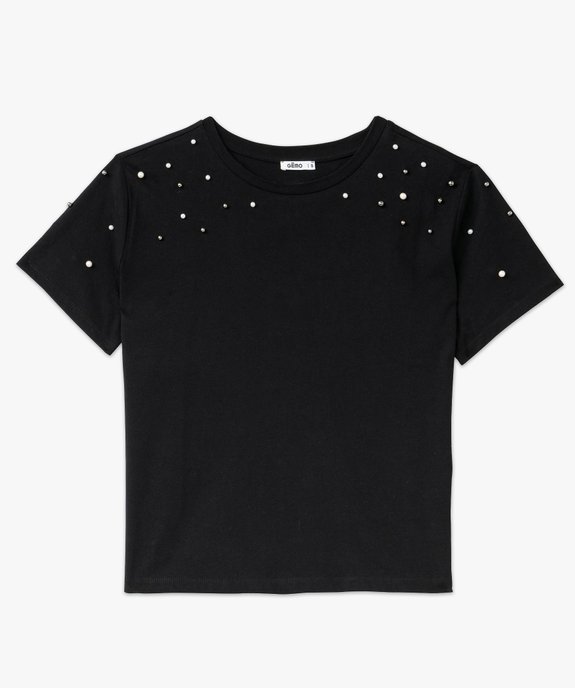 Tee-shirt à manches courtes avec perles femme vue4 - GEMO(FEMME PAP) - GEMO