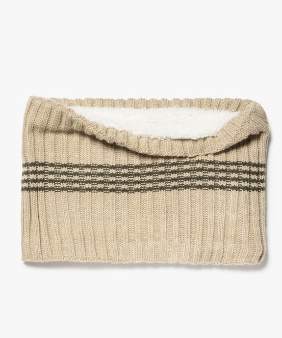 Snood garçon en grosse maille rayée à doublure sherpa vue1 - GEMO (ENFANT) - GEMO