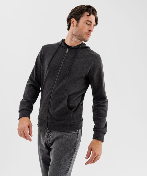 Sweat zippé à capuche homme vue2 - GEMO (HOMME) - GEMO