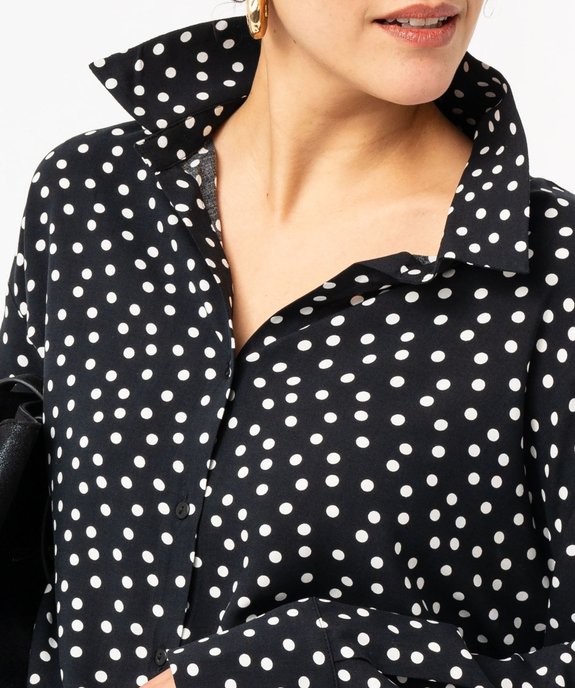 Chemise manches longues fluide à pois femme vue2 - GEMO(FEMME PAP) - GEMO