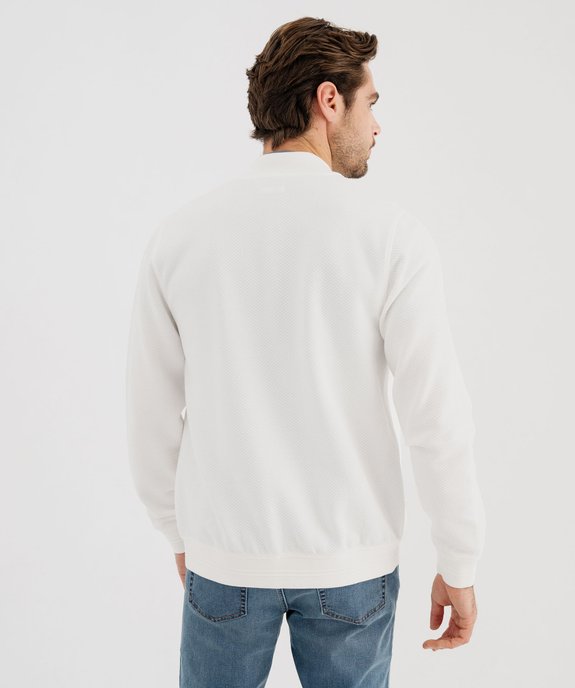 Sweat zippé en maille texturée homme vue3 - GEMO (HOMME) - GEMO