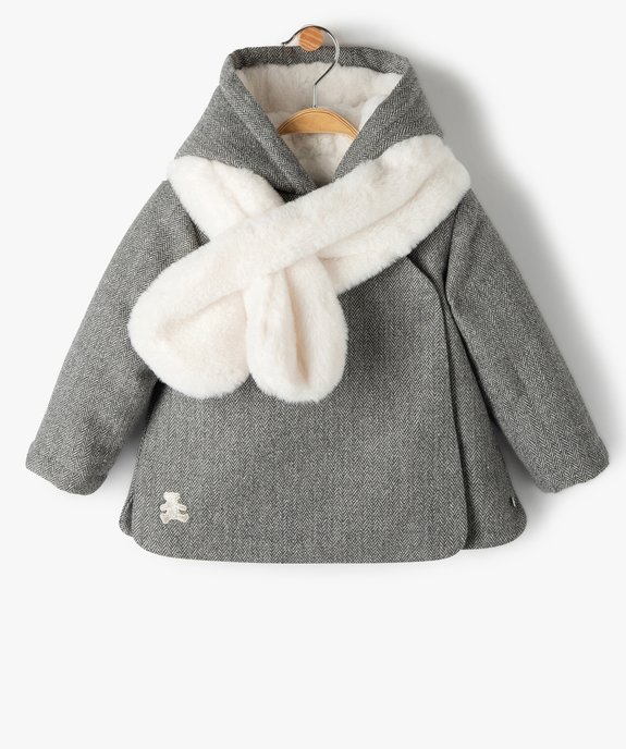 Manteau bébé fille avec écharpe douce - LuluCastagnette vue1 - LULUCASTAGNETTE - GEMO