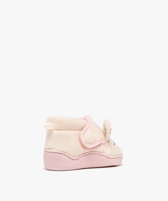 Chaussons bébé fille bottillons à scratch tête de lapin vue4 - GEMO 4G BEBE - GEMO