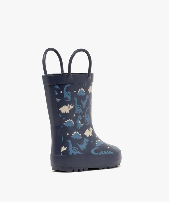 Bottes de pluie bébé garçon fourrées et en caoutchouc avec anses vue4 - BUGGY - GEMO