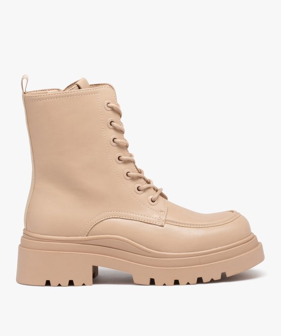 Boots doublés sur semelle crantée femme vue2 - GEMO (CASUAL) - GEMO