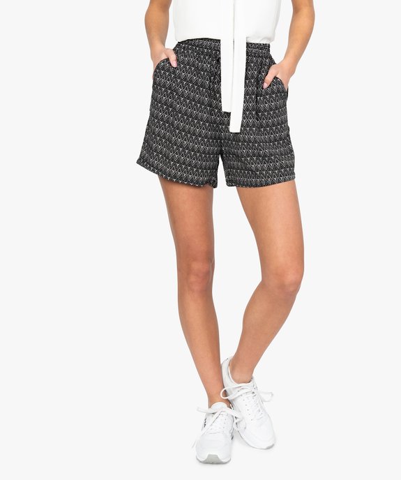 Short imprimé en maille fluide avec taille élastiquée femme vue1 - GEMO(FEMME PAP) - GEMO