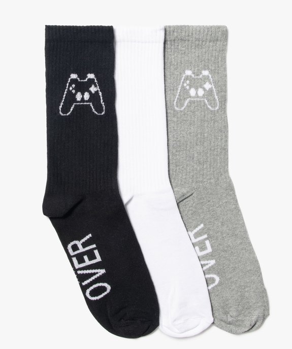 Chaussettes hautes motif jeu vidéo homme (lot de 3) vue1 - GEMO(HOMWR HOM) - GEMO