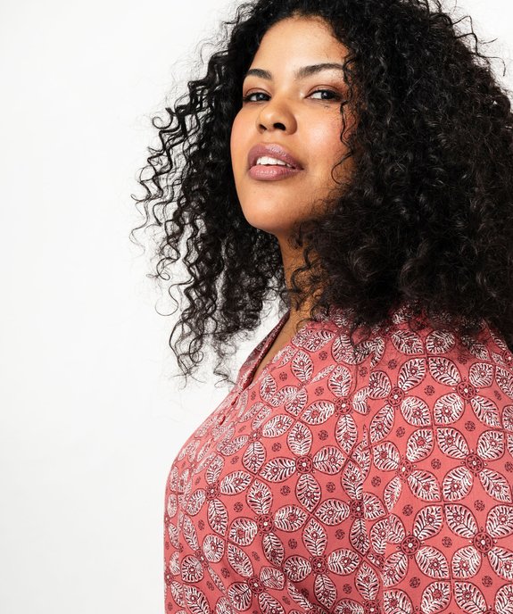 Blouse imprimée à manches 3/4 femme grande taille vue2 - GEMO 4G GT - GEMO