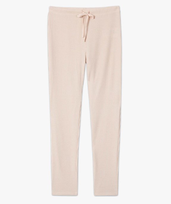 Pantalon de pyjama femme en maille côtelée vue4 - GEMO(HOMWR FEM) - GEMO