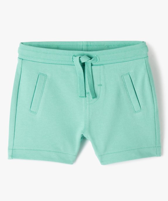 Short bébé garçon en maille avec ceinture bord-côte vue1 - GEMO(BEBE DEBT) - GEMO