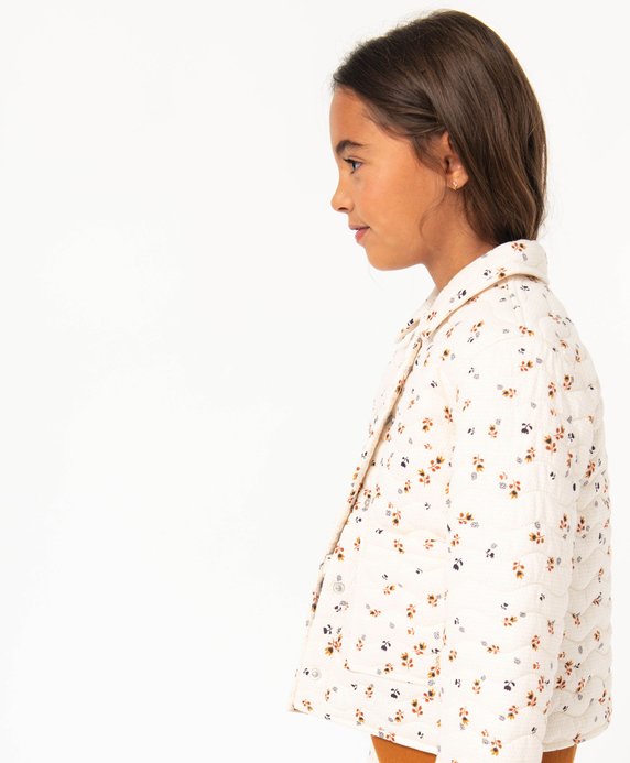 Veste matelassée à motifs fleuris fille - LuluCastagnette vue1 - LULUCASTAGNETTE - GEMO