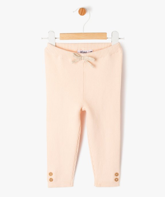 Pantalon en maille côtelée bébé fille vue1 - GEMO(BEBE DEBT) - GEMO