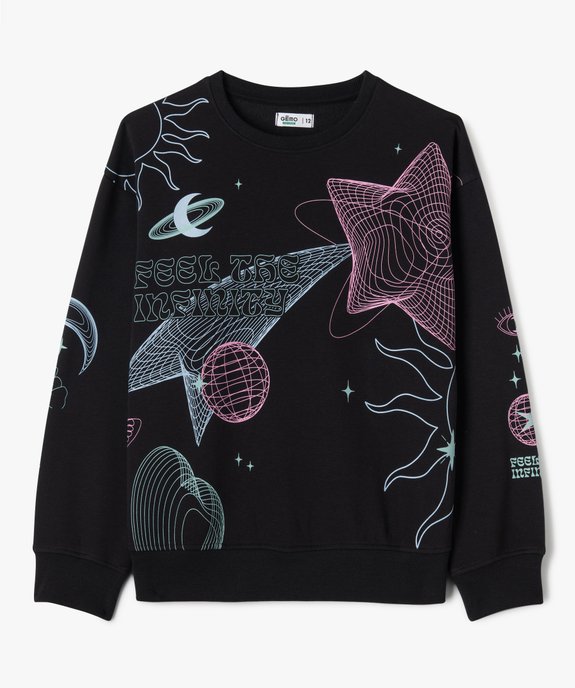 Sweat oversize avec motifs de l’espace fille vue1 - GEMO 4G FILLE - GEMO